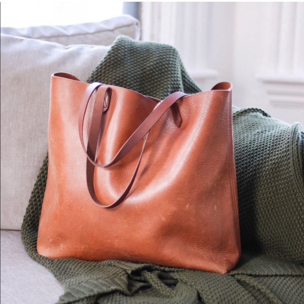 Madewell The Zip-Top Transport Tote in English Saddle